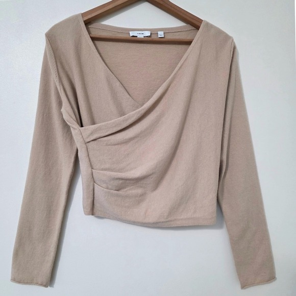 Vince Sweaters - Vince Cashmere & Wool Blend Faux Wrap Ballerina Sweater Sz L Feminine Dainty